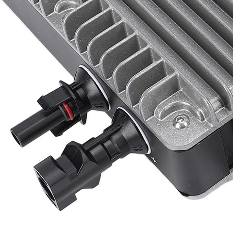 Close-up view of Heavy Duty 700W Solar Micro Inverter MPPT Technology IP67 Rated connectors detailing plug design.