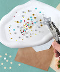 Two Piece Metal Hole Punch Set With One Quarter Inch And One Eighth Inch Single Hole Punches for DIY crafting on envelopes