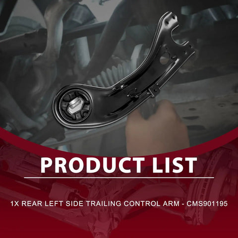 Top Grade Rear Left Trailing Arm Replacement For 2011 2015 Hyundai Tucson And 2010 2016 Kia Sportage Sleek Fitment To Fix Suspension Woes And Get Your Ride Back On The Road With Ease. black steel rear left trailing arm with bushing, CMS901195