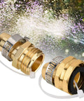 Durable Gold Aluminum Hose Connector Repair Kit Set Mender Fix For 3/4 Inch Garden Hoses Male Female Adapter To Patch Leaks Or Extend Reach Around Yard Without Stress. gold aluminum hose connector adapters with clamps for 3/4 inch garden hose repair