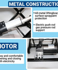 Close-up of the electric motor and metal construction of the Cool Electric Scissor Lift Table With Remote Control Height Adjustable Lifting Platform.