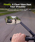 Dead Simple Folding Bike Mirror Built For Handlebars With Tough Metal Gears that provides clear rear view while cycling.