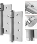 Self Closing Door Hinges 4 Inch Aluminum Alloy Spring Loaded Door Hardware Set For Home Use Two Pack with detail views