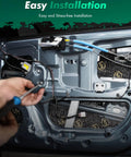 Rear Right Passenger Side Power Window Regulator Without Motor For Ram 1500 2011-2019, Ram 1500 Classic 2019-2020, Dodge Ram 1500 2009-2010 OE 68045170AC Replacement Easy Install shown in door assembly.