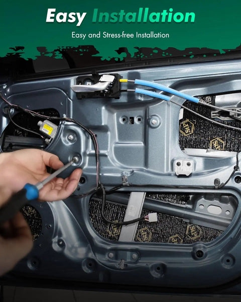 Rear Right Passenger Side Power Window Regulator Without Motor For Ram 1500 2011-2019, Ram 1500 Classic 2019-2020, Dodge Ram 1500 2009-2010 OE 68045170AC Replacement Easy Install shown in door assembly.