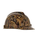 Hydro Dip V-Gard Cap Style Safety Hard Hat With Fas-Trac III Ratchet Suspension High Density Polyethylene Shell Oilfield Camo