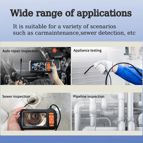1080P Borescope Endoscope With 4.3 Inch LCD Screen IP67 Waterproof inspecting auto engine, appliance, sewer, and pipeline.
