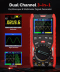 70MHz Dual Channel Handheld Oscilloscope And 3 In 1 Digital Multimeter With Signal Generator Pro Grade Performance displayed