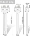 Dimensions of 5mm Leather Hole Punch Tool Set With 2 4 6 Prong Tooth, circular cut lacing punches displayed