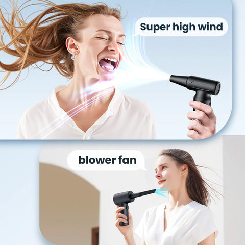 Rechargeable Cordless Air Duster For PC And Electronics Cleaning No More Canned Air Portable Blower With Multiple Nozzles in use