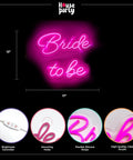 Bride to Be Neon Sign for Weddings and Bachelorette Parties, 17x13 Inch LED Light Up Decor That Is Pretty Lit, Adjustable Brightness