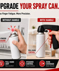 Ergonomic Spray Paint Trigger Handle Two Pack relieves hand fatigue with comfortable pump style gripper on spray paint can.