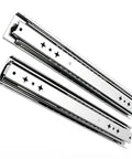 Heavy Duty Full Extension Drawer Slides Secure Locking Side Mount Ball Bearing Guide Tracks For Workshop Cabinets And Toolboxes 44 Inch steel tracks with smooth finish.