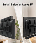 Reliable Soundbar Wall Mount Bracket Supports Up To Fifteen Pounds clips easily installable below or above TV for a clean setup.