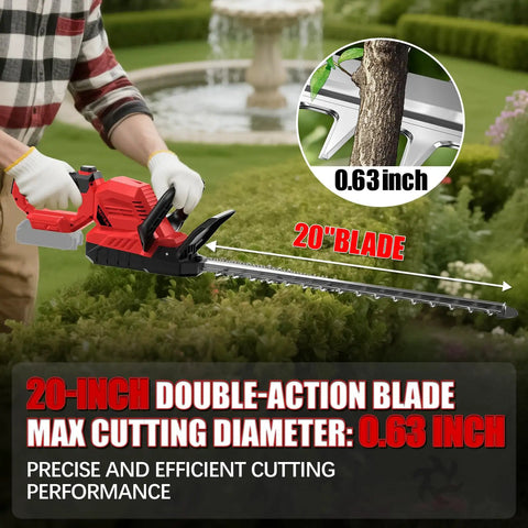 Milwaukee 18V Cordless Hedge Trimmer Tool Only, 20 Inch Blade, 3000 RPM, 180 Degree Rotatable Head, cutting branch