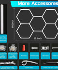 Hexagon Beast Mode Bright Garage Lights 192W 21,000LM LED Panels With 5 Grid Honeycomb Design 7000K hardware and dimensions