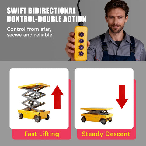 Man holding remote for 12V DC Double Solenoid Hydraulic Power Unit For Dump Trailers And Trucks, showing lifting and descent.