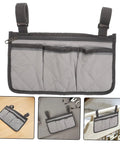 Must Have Bedside Organizer Bag With Four Pockets And Cup Holder, Universal Bed Rail Caddy With Zipper Phone Pouch, Gray