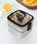 Desert Steam Train Themed Bento Box With Compartments Leakproof Double Layer Lunch Container, depicting a steam train on the lid.
