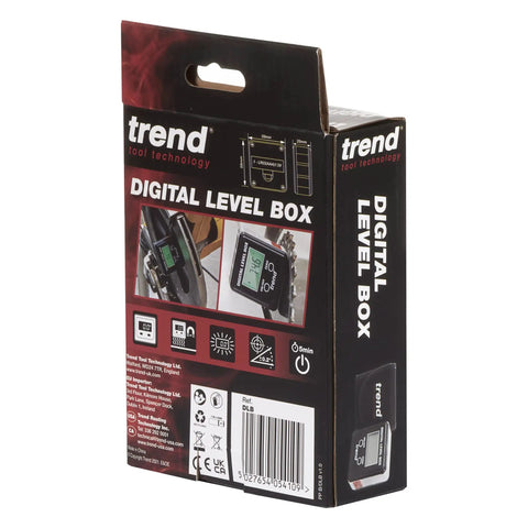 Digital Level Box And Angle Finder With Slick Magnetic Base And Backlit LCD Screen For Table Saw Miter Saw Blade Setup And Zero Sweat Bevel Cuts That Get Your Blades Dead On For Any Weekend Warrior Shop Build Black packaging with product details and images.