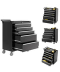 5 Drawer Rolling Tool Chest On Wheels With Locking System And Drawer Liners Beefy Heavy Duty Steel Tool Storage Cabinet