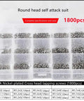 Rock Solid Mini Micro Watch Screws Kit Nickel Plated Cross Pan Head Tapping Hardware Set For Game Ready Precision Watch Repair And Daily Fixes 1800 pcs in a clear organizer.
