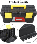 10 Inch Plastic Toolbox With Dual Layer Organization And Secure Latch Portable Hardware Storage Case features and details