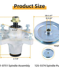 Spindle Assembly Replacement For Toro Timecutter 42 Inch Riding Mower 139 3214 Pro Grade Replacement Part with dimensions shown