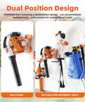 Dual position mount displaying Leaf Blower Hanger Mount for Garage Wall 1 Pack Upgrade Handheld Rack Rubber Coated Holder Fits BG 86 SH86 Models.