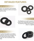 Heavy Duty Black Zinc Plated Steel Flat Washers Set With Fender Washers And Lock Washers 800 Pieces In Seven Sizes M3 M4 M5 M6 M8 M10 M12 Kindroufly Assortment Kit features and uses details