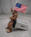 Bigfoot Sasquatch Hitch Cover With American Flag Design For 2 Inch Receivers Fits SUVs Trucks Cars Universal Tow Hook Cover Built For Durability Weatherproof Finish And Easy No Tool Install For Your Ride