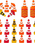 Durable Mini Traffic Cones Bulk Pack Designed For Birthday Parties Classroom Drills And Hobby Track Layouts in bold assorted colors.