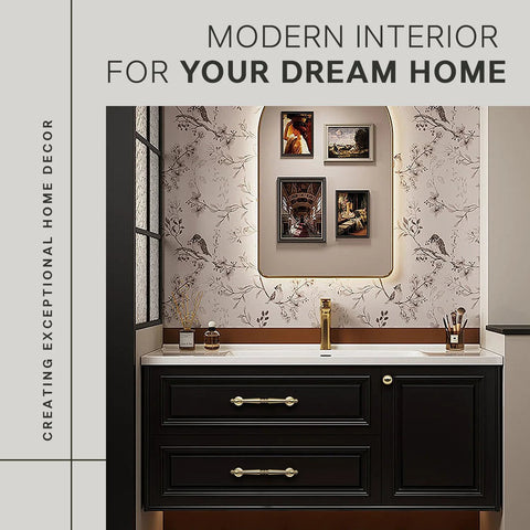 Bathroom vanity with 10 Pack Polished Gold Cabinet Pulls 5 Inch Center To Center Holes 128mm Zinc Alloy Polished Brass Drawer Dresser Handles