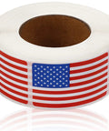 Roll of 500 Count American Flag Stickers Pack 1.22 X 2 Inches Red White and Blue Patriotic Decals for events and projects