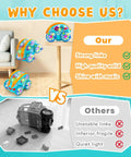 Transparent 360 Degree Light Up Music Stunt Car For Autism Sensory Play next to comparison with other toy