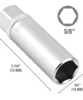 Magnetic Spark Plug Socket, 5/8 Inch, 1/2 Drive, Deep Marking For Quick ID, Knurl Grip Optimized For Easy Handling, Satin Finish