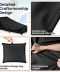 Heavy Duty Chaise Lounge Covers 2 Pack With Storage Bag Buckles And Drawstring Waterproof And UV Resistant 82 Inch With stitching and bag