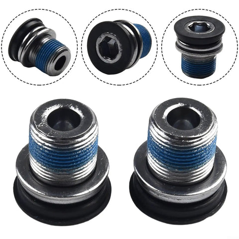 2 Pack Heavy Duty Steel M15 Crank Arm Bolts Perfect For ISIS Axle Systems And Es25 Center Shafts On Ebikes Give Your, steel M15 crank arm bolt with blue thread and hex socket
