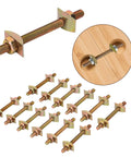Heavy Duty Countertop Connectors Plug And Play Bed Rail Joiners 12 Pack Miter Draw Bolts for strong furniture assembly.