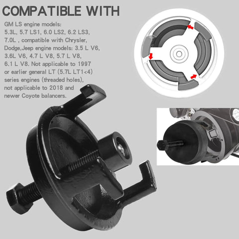 Crank Pulley Puller And Harmonic Balancer Kit For GM LS LT V8 Engines, DIY Ready All In One Tool Set With 25264 Puller