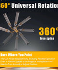 Triple Flame Turbo Torch Head With High Output Heat 360° rotation feature showcasing multi-angle usage for welding and brazing