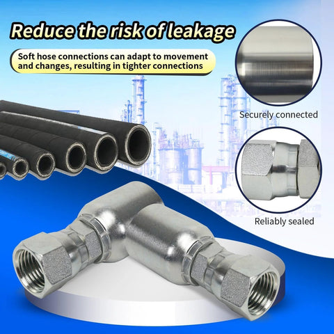 hydraulic hose fittings JIC 37 degree showing secure connections and corrosion-resistant steel for fluid power systems