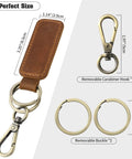 Dope Genuine Leather Keychain For Cars And Everyday Keys, with heavy duty carabiner clip and key rings, perfect size for daily use.