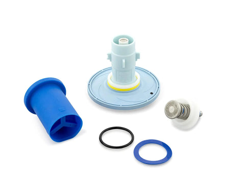 3.5 GPF Closet Aquaflush Diaphragm Rebuild Kit with diaphragm, handle, vacuum breaker, and O-ring components displayed on white