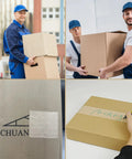 No Fuss 2 Pack Reinforced Water Activated Gummed Kraft Paper Tape 2.75 X 380 Ft Per Roll on sealed cardboard boxes.