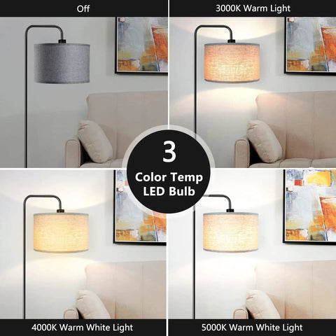 Tall Floor Lamp With Hanging Shades For Living Room And Bedroom, Includes Three Color Temperature LED Bulb, Dimmable Brightness
