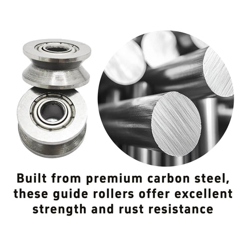 V Groove Ball Bearing Pulley Set For Makers And DIYers, 20 pcs carbon steel guide roller sealed rail track wheel close-up