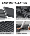 Installation guide for Interlocking 12x12 Outdoor Floor Tiles For All Weather Use, Waterproof Deck Tiles, dark grey, 27 pack.