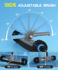 Image showing 180° adjustable brush from 4 in 1 Deluxe Pool Cleaning Kit With Detachable Brush, Heavy Duty Deep Leaf Skimmer Net, Fine Mesh Net.