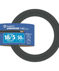 Outdoor Sprinkler And Landscape Lighting Wire 18/5 Multi Conductor, 50 ft Coil, Black, PVC Jacket, UL Listed, Wet Location Burial Capable